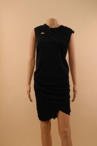 Versace Black Draped Cut-Out Mini Dress - IT 46 - Image 9