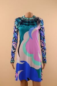 Emilio Pucci Embellished Ostrich Feather Print Dress - IT 38 - Image 2