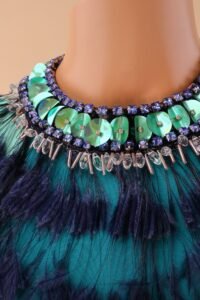 Emilio Pucci Embellished Ostrich Feather Print Dress - IT 38 - Image 7