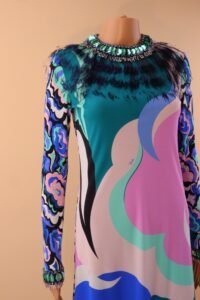 Emilio Pucci Embellished Ostrich Feather Print Dress - IT 38 - Image 12
