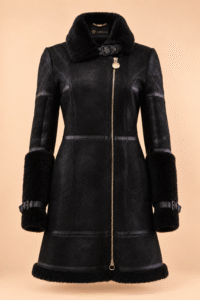 Versace Shearling & Leather Medusa Coat — IT 42