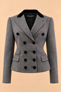 Dolce & Gabbana Herringbone Wool Double-Breasted Blazer – IT 44