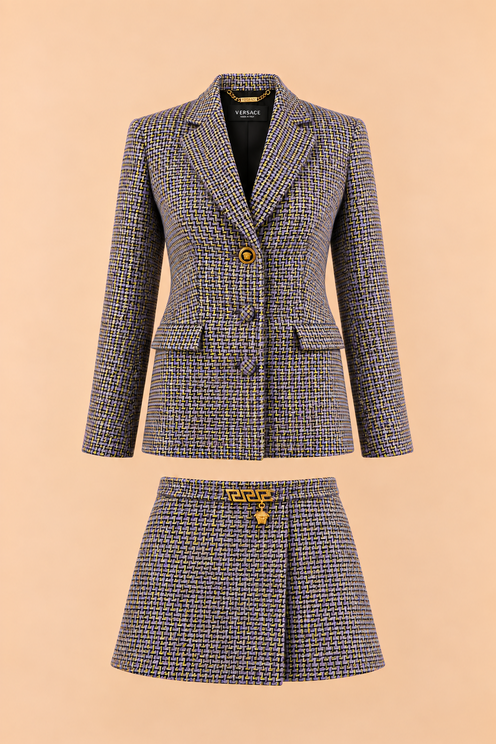 Versace Tweed Blazer and Mini Skirt Set - IT 36