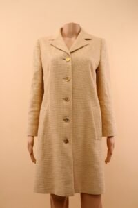 Dolce & Gabbana Beige Boucle Coat - IT 42 - Image 2