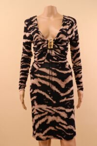 Rare Vintage Roberto Cavalli Tiger-Print Dress - L - Image 9